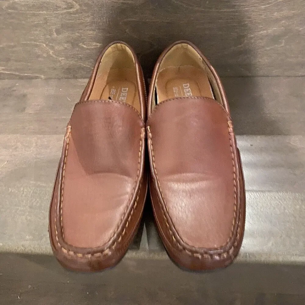 Deer Stags Loafer‎ Men 8 M Cognac Brown Slip On Memory Foam Faux Leather Comfort